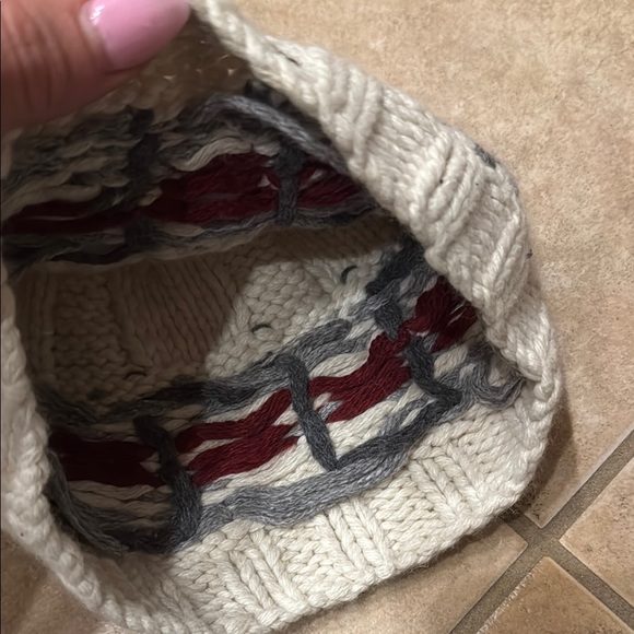 Abercrombie Kids Cream and Red Fair Isle Knit Hat - Picture 3 of 3